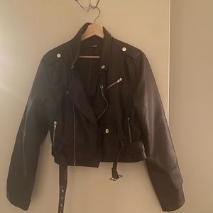 Eggplant faux leather jacket